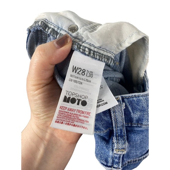 Topshop Jeans 28 x 25 Flare Bell Bottom Leg Dree Moto 28x25 Womens Y2K Style - Picture 8 of 8